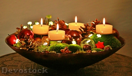 Devostock Advent Wreath Advent Christas 2 4K
