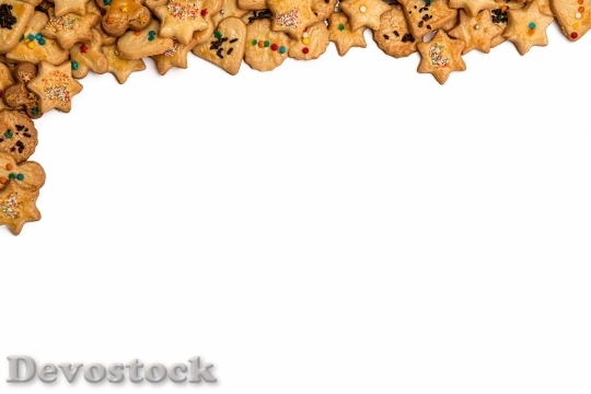Devostock Christmas Border Cookies Bisuits 4K
