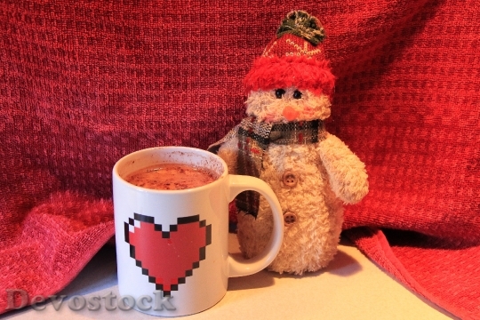 Devostock Christmas Hot Chocolate Snwman 4K