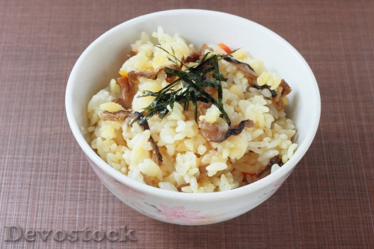 Devostock Cooked Rice Herbs