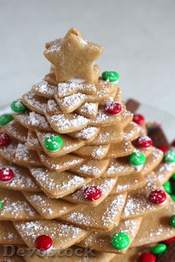 Devostock Gingerbread Tree ChristmasFood 4K