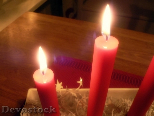 Devostock Red Christmas CandlesFire 4K