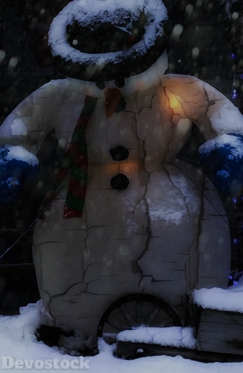 Devostock Snowman Cracked Rubber Chritmas 4K