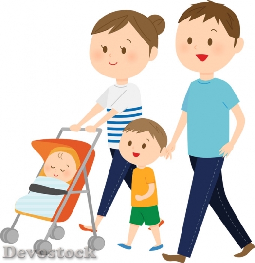 Devostock Illustration Family Walking