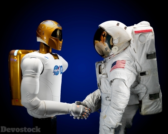 Devostock Astronaut Robonaut Handshake Robot 4K