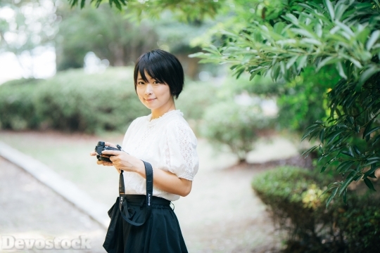 Devostock Beautiful Japanese Girl Outdoor Camera 4k
