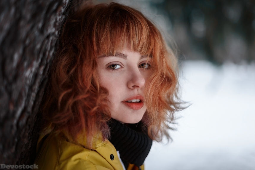 Devostock Beautiful Nature Ulyana Naidenkova Redhead girl Glance Hair Girl 4k