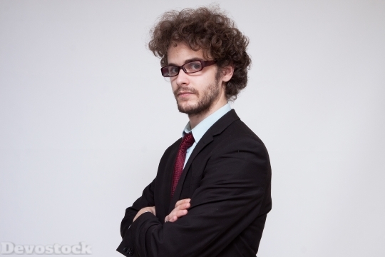Devostock Businessman Male Glasses Serious 4k