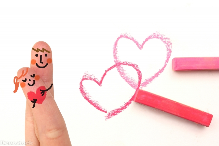 Devostock Fingers Concept Love Romance Hearts 4k