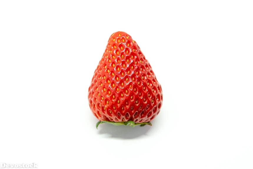 Devostock Food Fruits Healthy One Strawberry White Background 4k