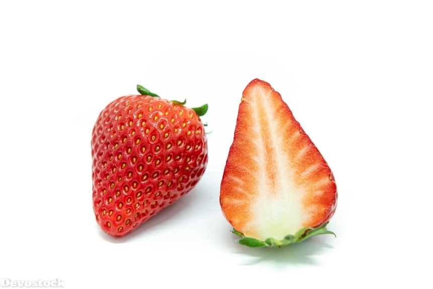 Devostock Food Fruits One Healthy Strawberry White Background 4k