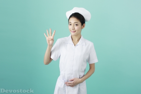 Devostock Girl Nurse Hands Expressions  Four 4k