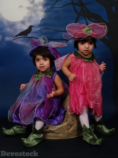 Devostock Halloween Costume Twins Toddlers 4K
