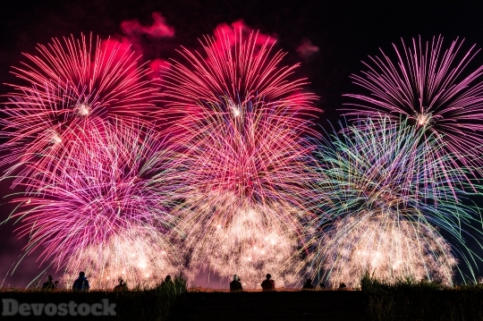 Devostock Huge Amazing Fireworks Colorful 4k