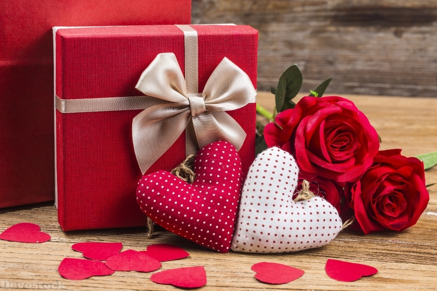Devostock Valentine Day Heart Gifts Bowknot 4K