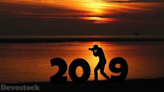 Devostock Year 2019 Sunset Design Cameraman 4k