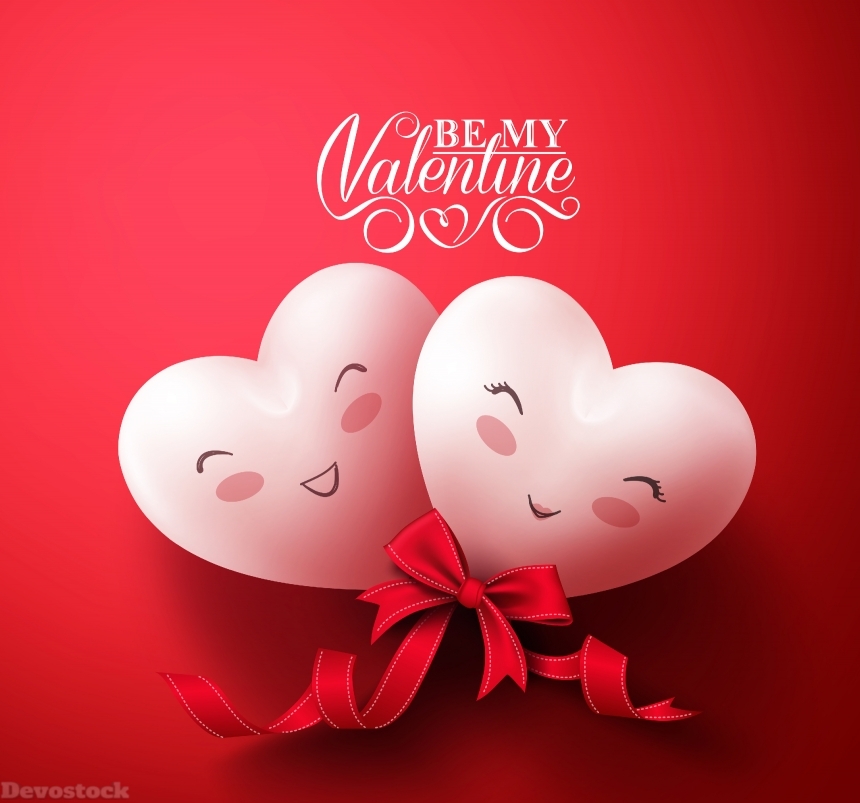 Devostock Sweet Smiling Hearts of Happy Lovers for Happy Valentines Day Gr