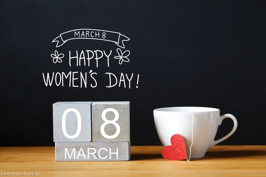 Devostock Women_qt_s Day message with coffee cup