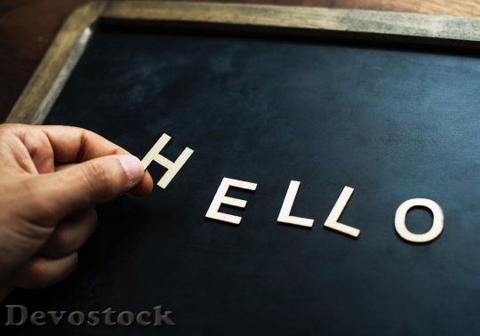 Devostock Alphabet Hello Black Board