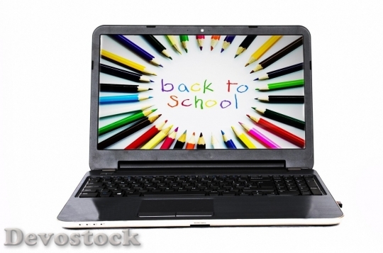Devostock Back to school inside laptop screen