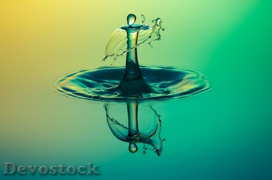 Devostock Highspeed Photography Water Drop Of Water Alien Dance
