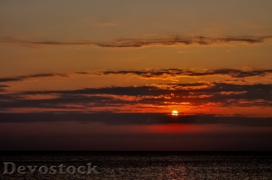 Devostock Ocean Cloudscape Sunset Sky