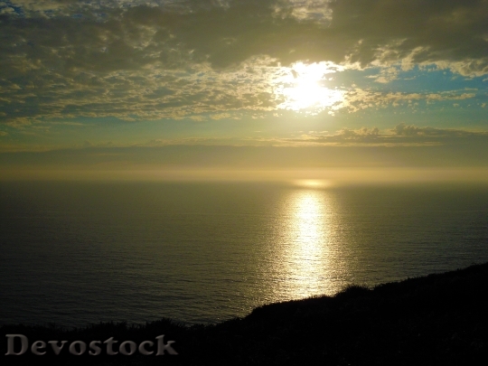 Devostock Sunset California Beach Ocean