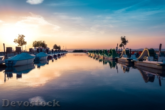 Devostock Sunset Pedalo Lake Podersdorf