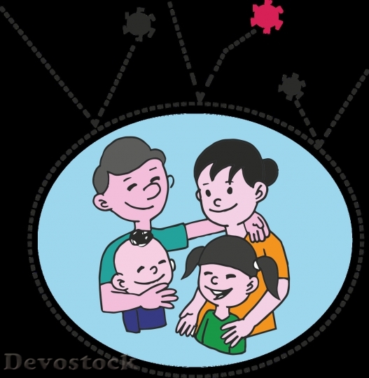Devostock Family cartoon drawing