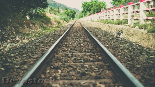 Devostock Train track scenery stock images  (6)