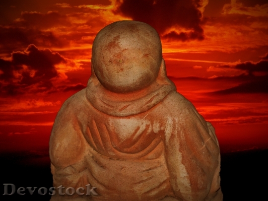 Devostock Buddha Harmony Meditation Sunset