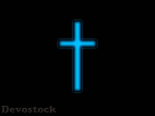 Devostock Cross Blue Symbol Christianity