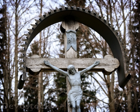 Devostock Cross Wooden Cross Symbol