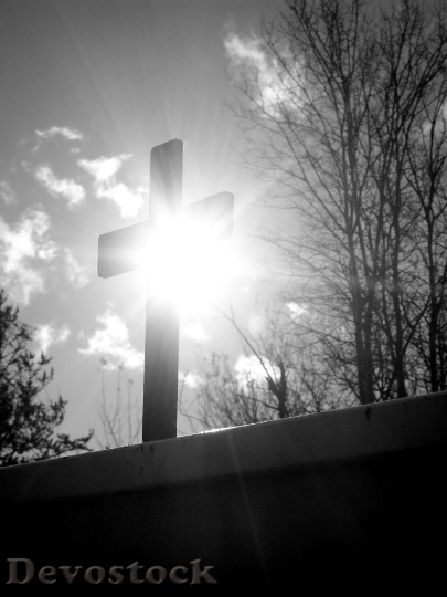 Devostock Crucifix God Cross Silhouette