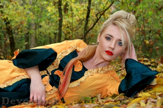 Devostock Girl Princess Dress Autumn