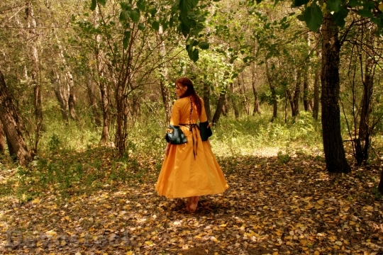 Devostock Girl Princess Yellow Autumn 6