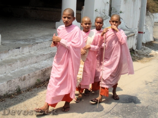 Devostock Girls Monastery Buddhism Myanmar