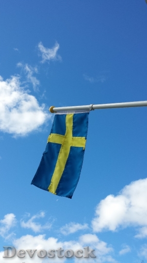 Devostock Sweden Flag Himmel Cloud
