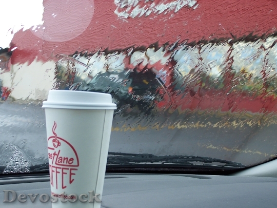 Devostock Car Trip Coffee Rain