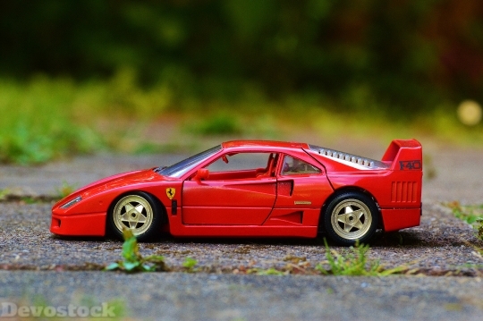 Devostock Red Sports Car Miniature 3564 4K