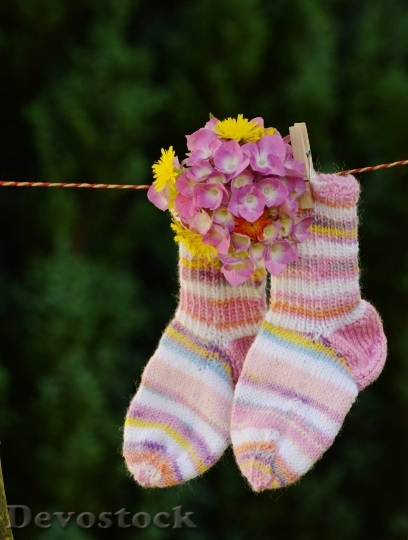 Devostock Ankle Socks Children Socks Knitted Greeting 16038 4K.jpeg