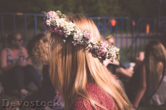 Devostock Fashion Woman Flowers 4K