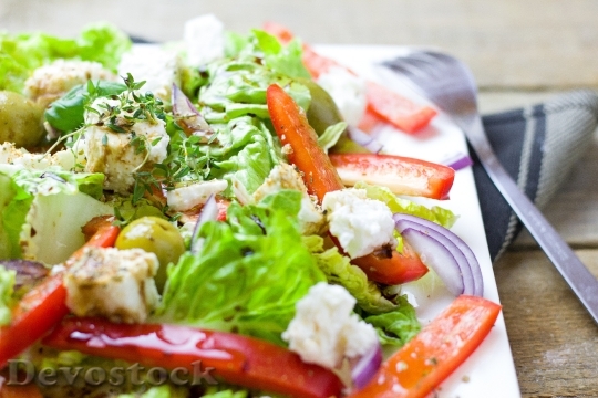 Devostock Food Plate Salad 43458 4K