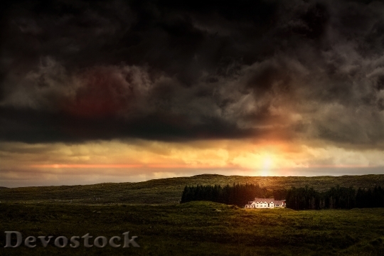 Devostock Light Landscape Sunset 21056 4K
