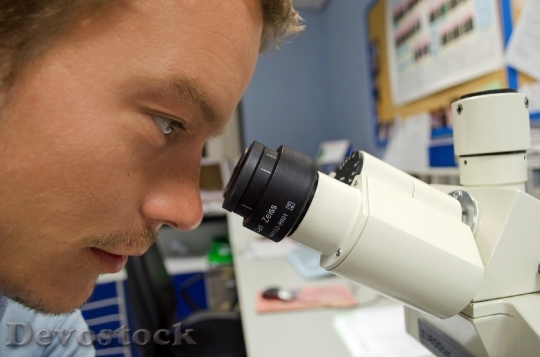 Devostock People Scientist Microscope White HD