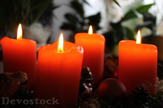 Devostock Advent Candles Christmas Cndle 4K