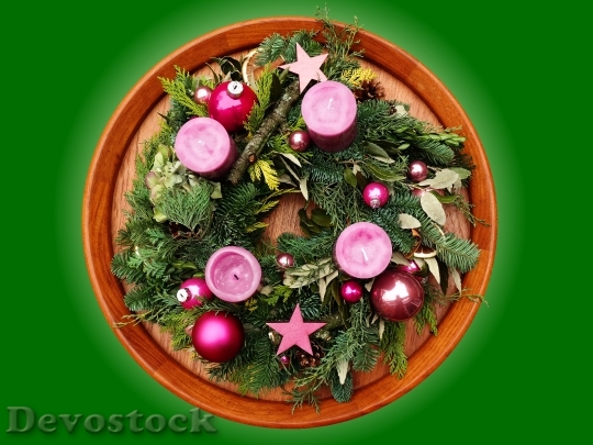 Devostock Advent Wreath Advent Christas 3 4K