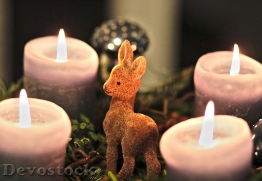Devostock Advent Wreath Candle Roe 4K