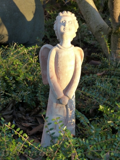 Devostock Angel Stone Sculpture Chritmas 4K