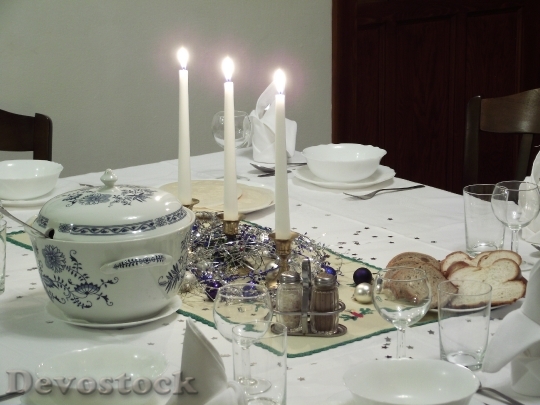 Devostock Banquet Christmas Table 4K